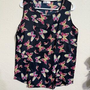 Butterfly Print Sleeveless Top